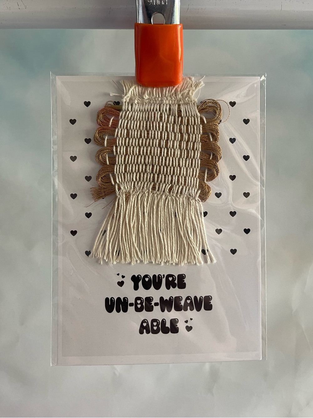 Handwoven Mini Tapestry Wall Hanging And Card
